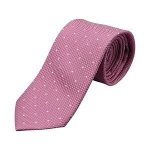 The Tie Bar Mens Necktie 100%‎ Silk Pink and White Polkadot Tie